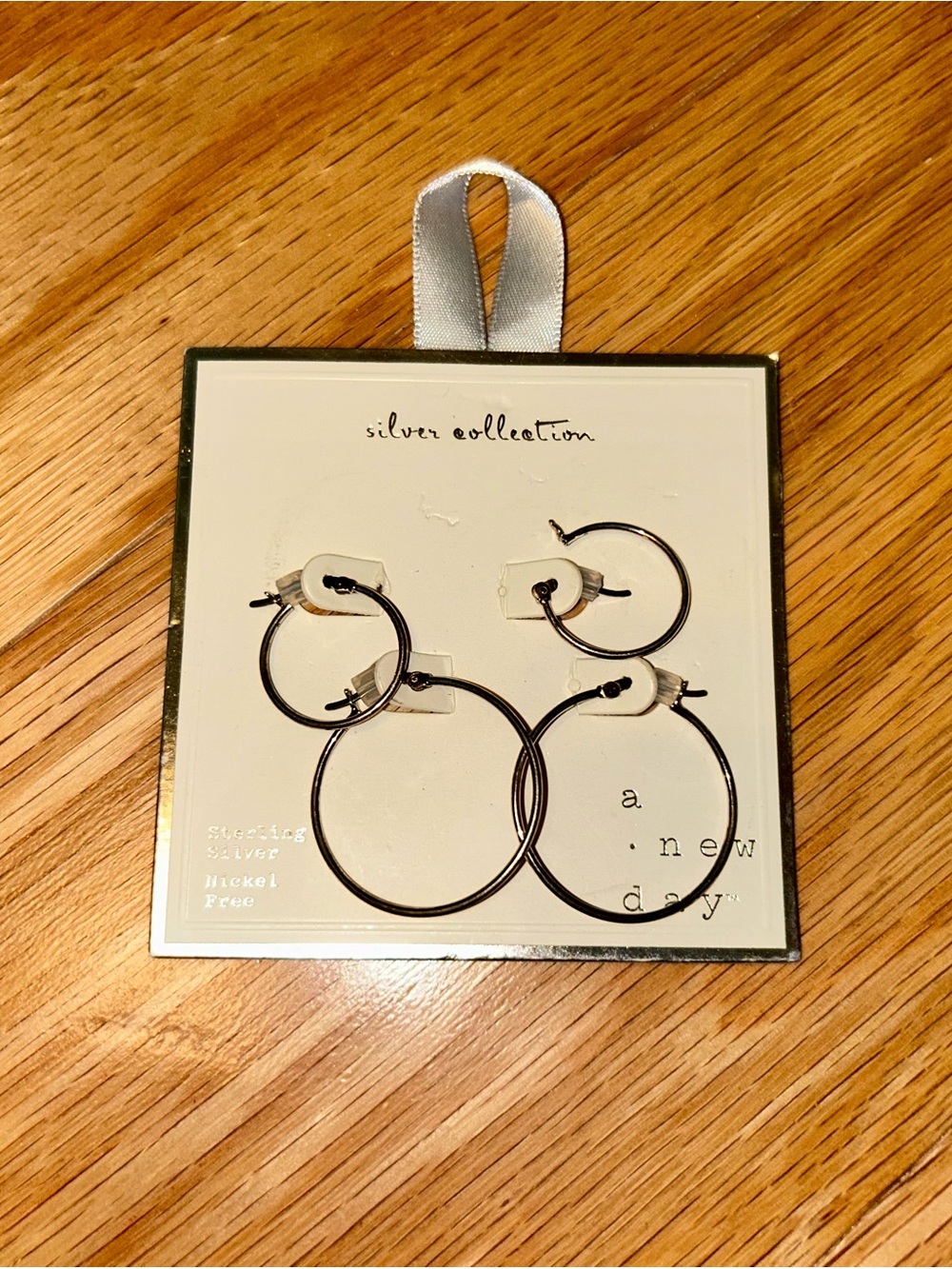 a new day Silver Hoop Earring Set - Two Sizes